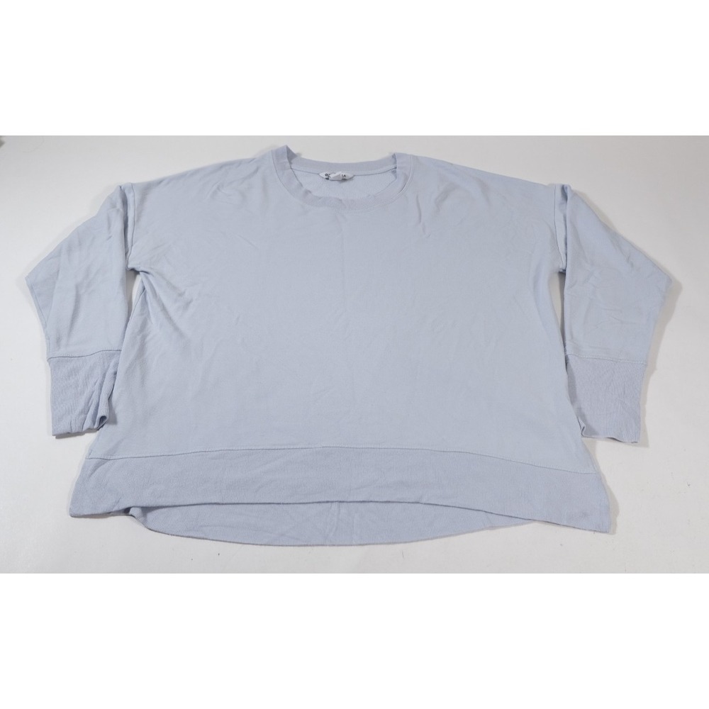 Athleta Sweatshirt Womens 1X Blue Coaster Luxe Pullover Long Sleeve Thumbholes